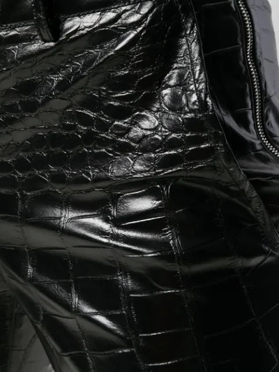 Shop Giamba Crocodile Embossed Trousers In Black