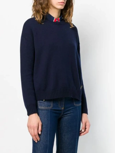 Shop Valentino Cashmere Knitted Sweater - Blue