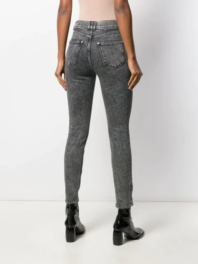 Shop Balmain Skinny Fit High-rise Jeans In Grey