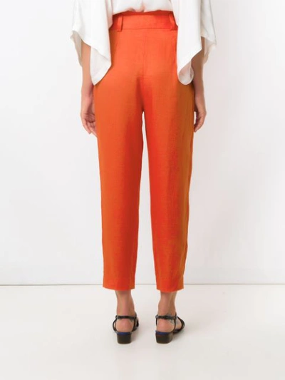 Shop Andrea Marques Pleated Clochard Trousers In Orange