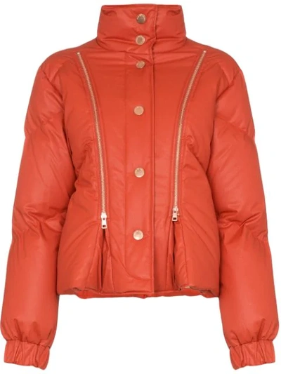 SEE BY CHLOÉ CROPPED PUFFER JACKET - 橘色