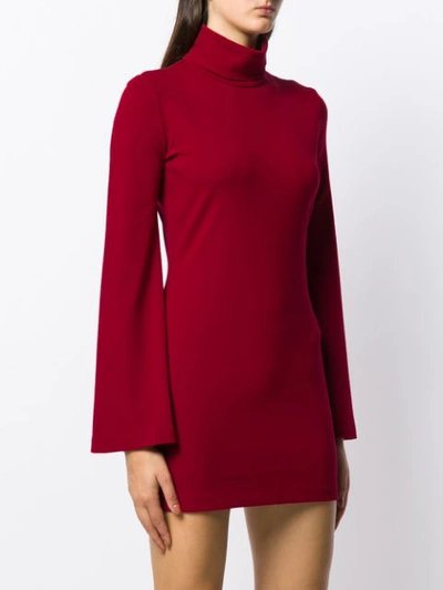 Shop Sara Battaglia Flared Sleeve Shift Dress In Red
