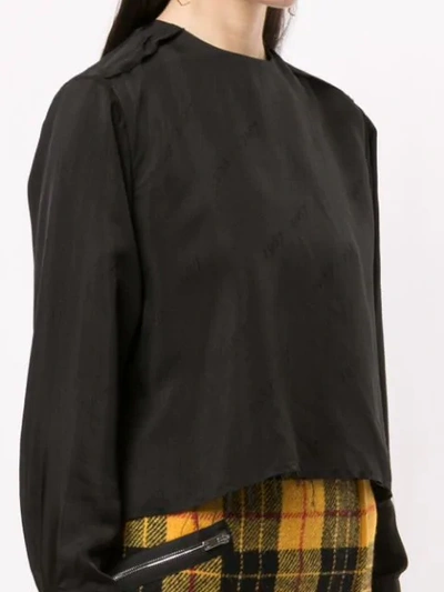 Shop Yang Li Long-sleeved Distressed Blouse In Black