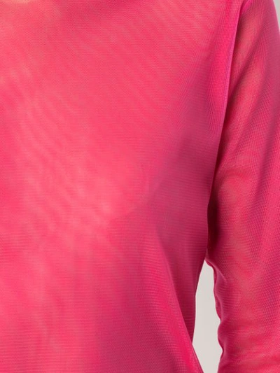 Shop Gloria Coelho Tulle Sheer Blouse In Pink