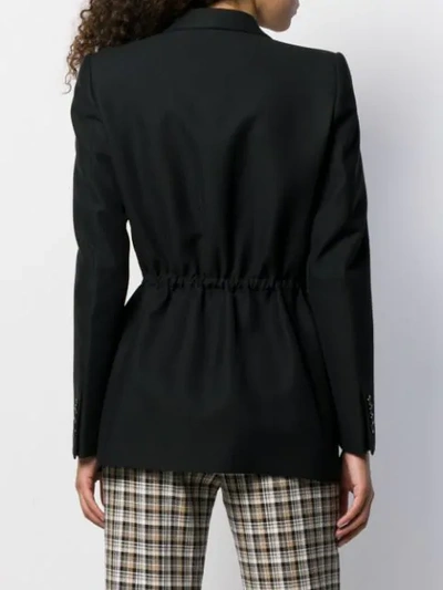 Shop Gucci Elasticated Waist Detail Blazer In Black