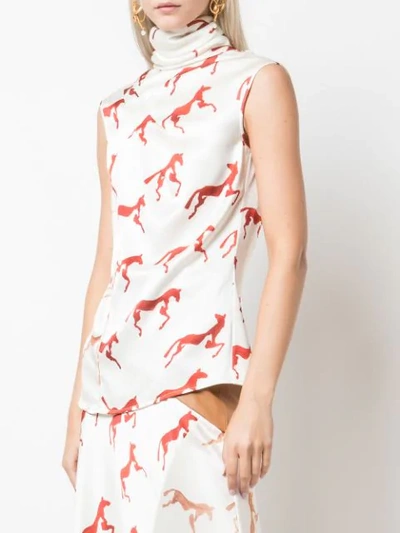 Shop Alejandra Alonso Rojas Horse Print Blouse In Red