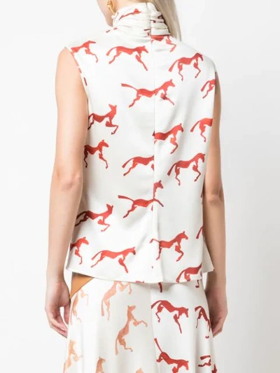 Shop Alejandra Alonso Rojas Horse Print Blouse In Red