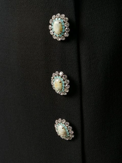 Shop Dolce & Gabbana Crystal Button Midi Dress In Black