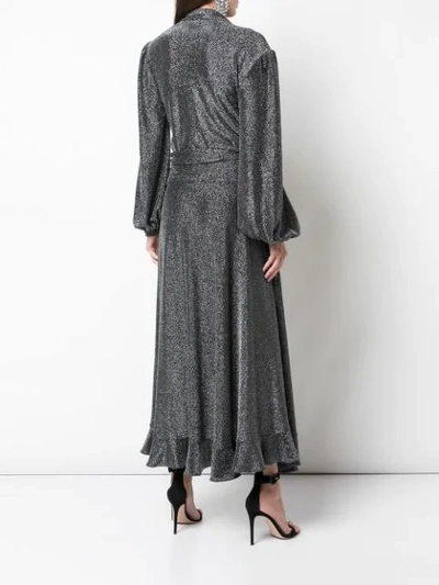 Shop Patbo Midi Wrap Dress In Metallic