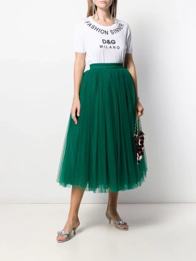 Shop Dolce & Gabbana Circle Tulle Skirt In Green