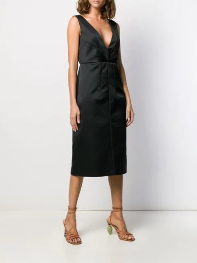 Shop N°21 Pleated Midi Dress In Black