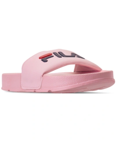Shop Fila Women's Drifter Slide Sandals From Finish Line In Pink/red/navy