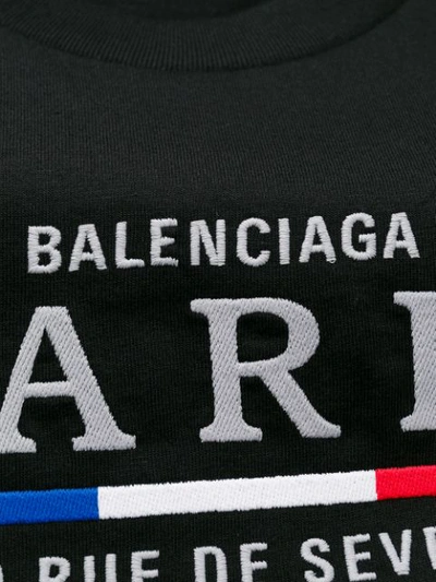Shop Balenciaga Embroidered Logo T-shirt In Black