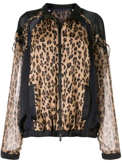 Shop Sacai Leopard Print Bomber Jacket In Black