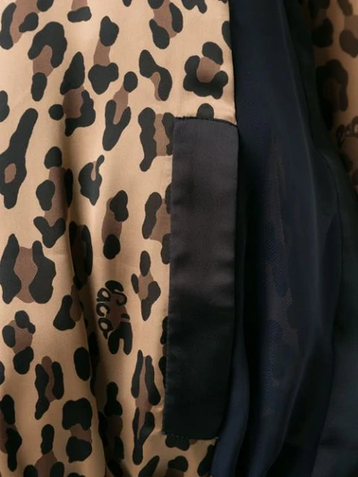 Shop Sacai Leopard Print Bomber Jacket In Black