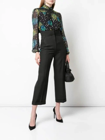 Shop A.l.c Floral Print Silk Blouse In Black Multi