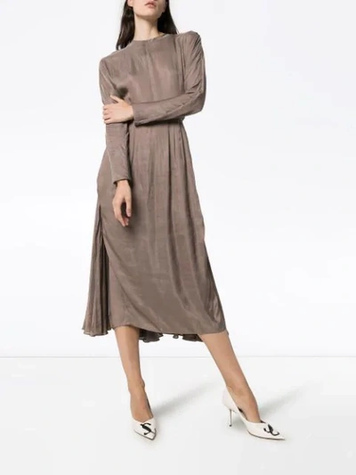 Shop Prada Layered Midi Dress In Neutrals