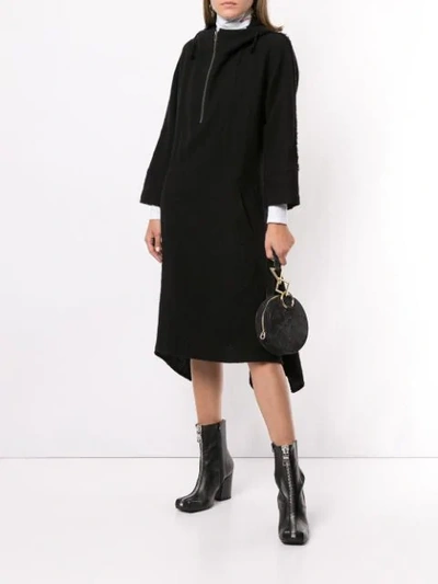 Pre-owned Yohji Yamamoto Hooded Tunic Dress In Black