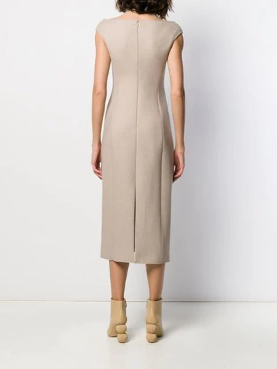 Shop Theory Panelled Midi Dress In Neutrals