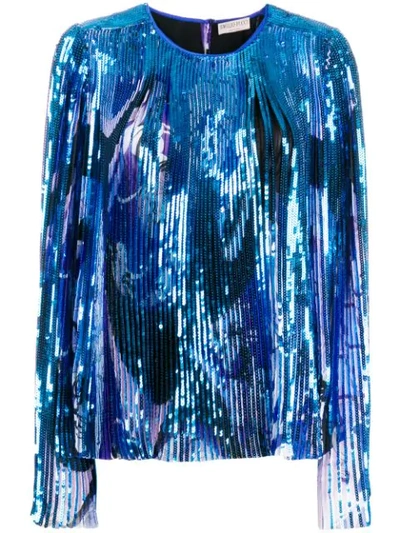 Shop Emilio Pucci Sequin Embellished Blouse In Blue
