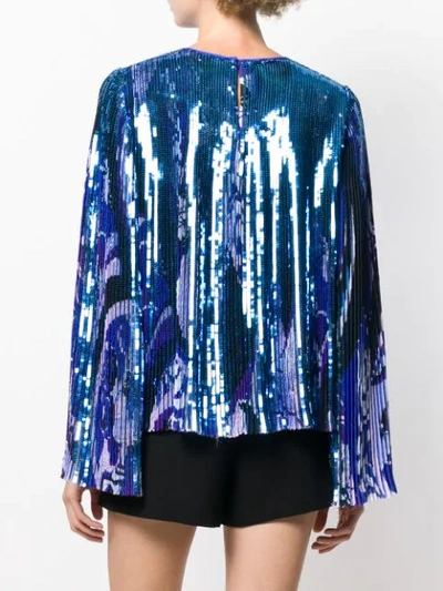 Shop Emilio Pucci Sequin Embellished Blouse In Blue