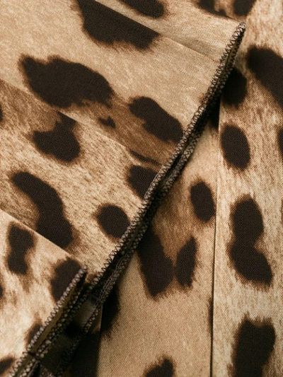 Shop Dolce & Gabbana Leopard Print Pleated Skirt In Brown