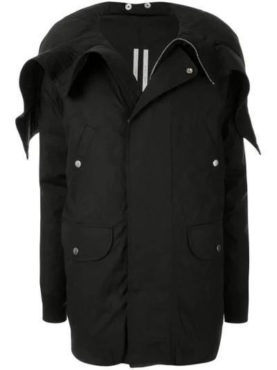 Shop Rick Owens Hooded Padded Coat In Black