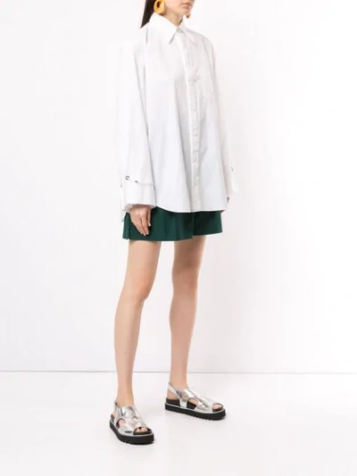 Shop Toga Long Sleeved Boxy Fit Shirt In White