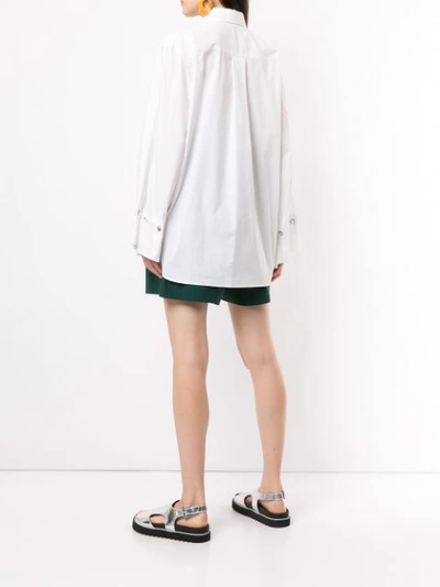 Shop Toga Long Sleeved Boxy Fit Shirt In White