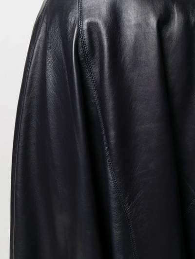 Shop Marni Asymmetric Leather Skirt In Black