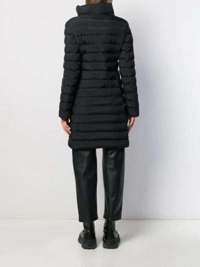 Shop Love Moschino Mid Length Padded Coat In Black