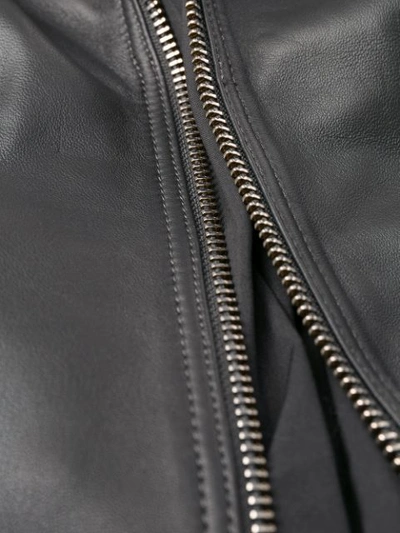 Shop Arma Slim-fit Zip-up Biker Jacket In Grey