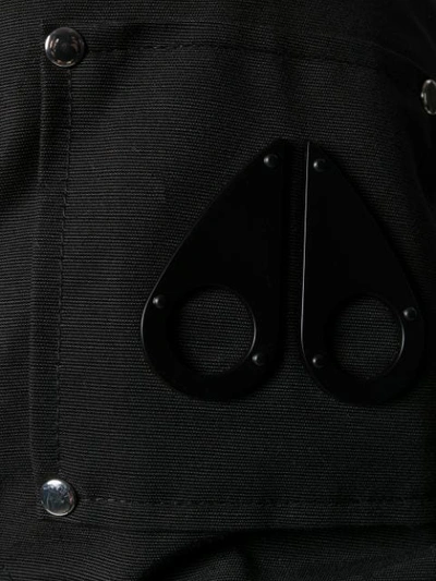 Shop Moose Knuckles Hooded Parka Coat In 310 Black Frost