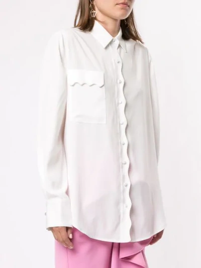 Shop Acler Aviel Scalloped Shirt In White