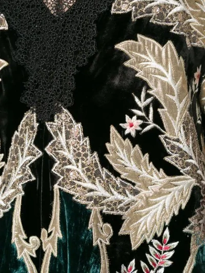 Biyan Embroidered Velvet Dress In Black