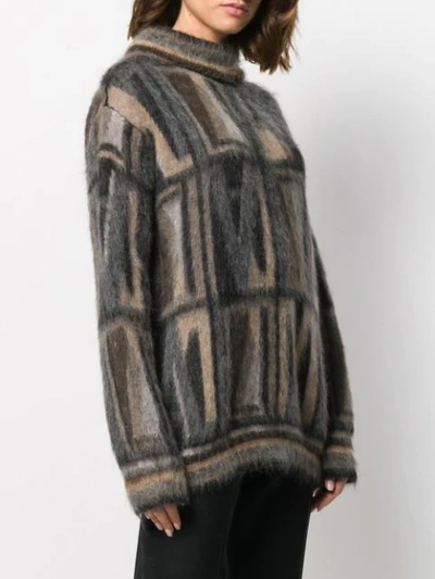 Shop Antonio Marras Geometric Intarsia Jumper In Neutrals