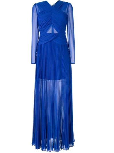 Shop Self-portrait Cross Front Dress In Blue