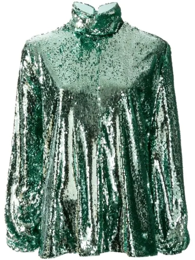 Shop Racil Sequin Embellished Top In Green