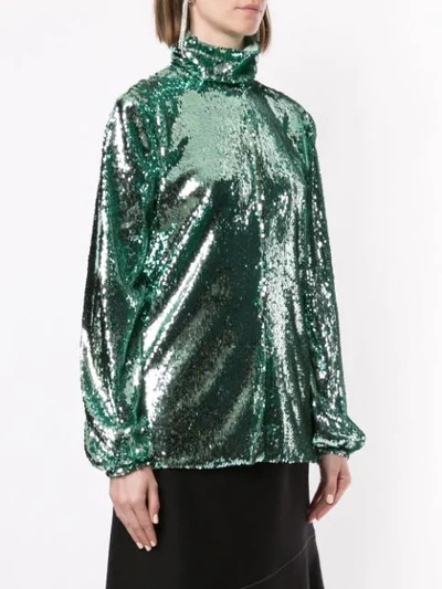 Shop Racil Sequin Embellished Top In Green
