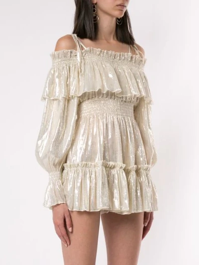 ALICE MCCALL CHAMPERS OFF-THE-SHOULDER PLAYSUIT - 金色