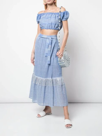 Shop Lemlem Zinab Wrap Skirt In Blue