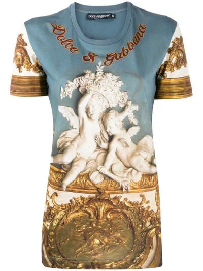 Shop Dolce & Gabbana Printed Baroque Sculpture T In Blue