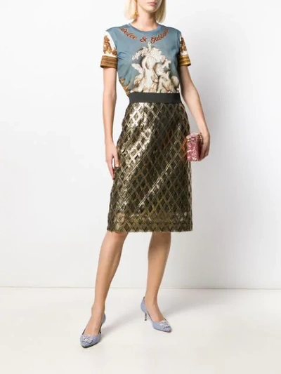 Shop Dolce & Gabbana Printed Baroque Sculpture T In Blue