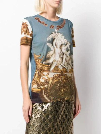 Shop Dolce & Gabbana Printed Baroque Sculpture T In Blue