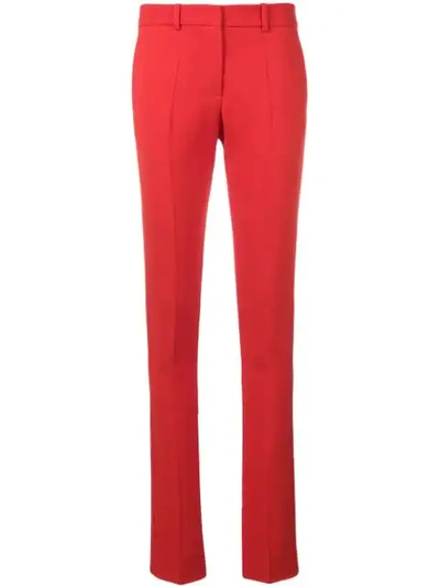 Shop Victoria Beckham Ankle Split Trousers In Red