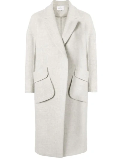 Shop Enföld Longline Cocoon Coat In Grey