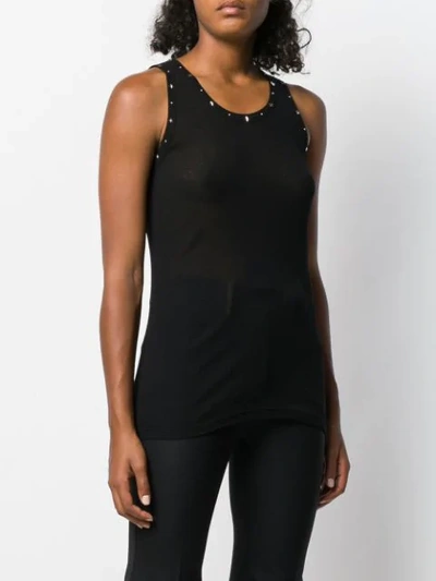 Shop Saint Laurent Studded Tank Top In Black