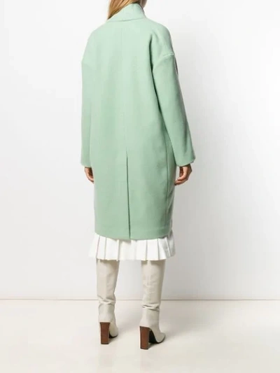 Shop Vince Asymmetric Coat In Green