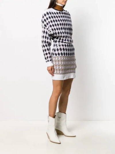 Shop Chloé Intarsia-knit Dress In White