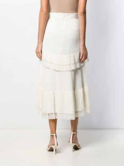 Shop Zimmermann Lace Trim Skirt In Neutrals